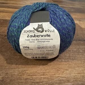 Schoppel Wolle Zauberwolle Yarn 100g DK Holly Blue Virgin Wool Ball
